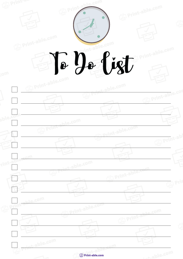 To Do List Printable Free Download