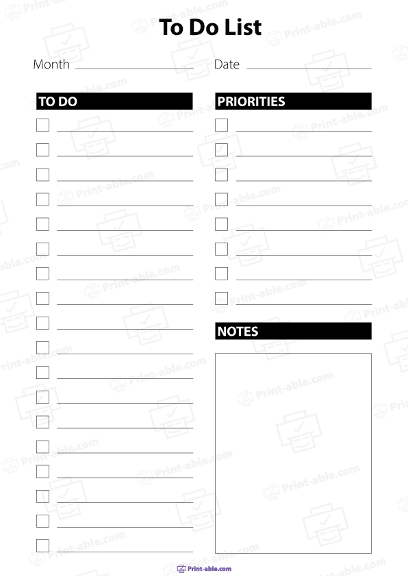 To Do List Printable Free Download