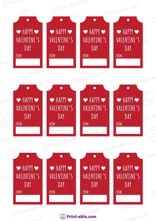 Valentine's Tag Printable Printable Free Download