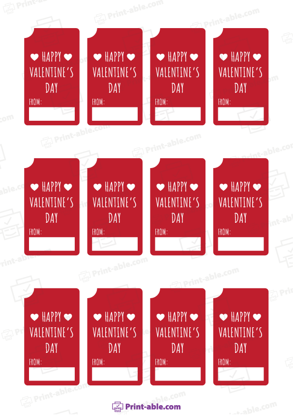 Valentine's Tag Printable Printable Free Download