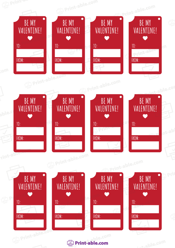 Valentine's Tag Printable Printable Free Download