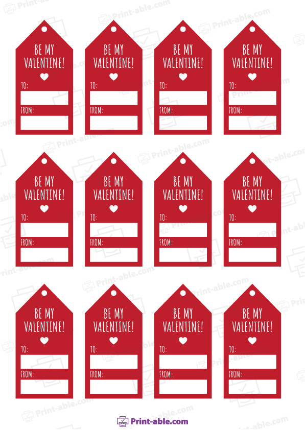 Valentine's Tag Printable Printable Free Download