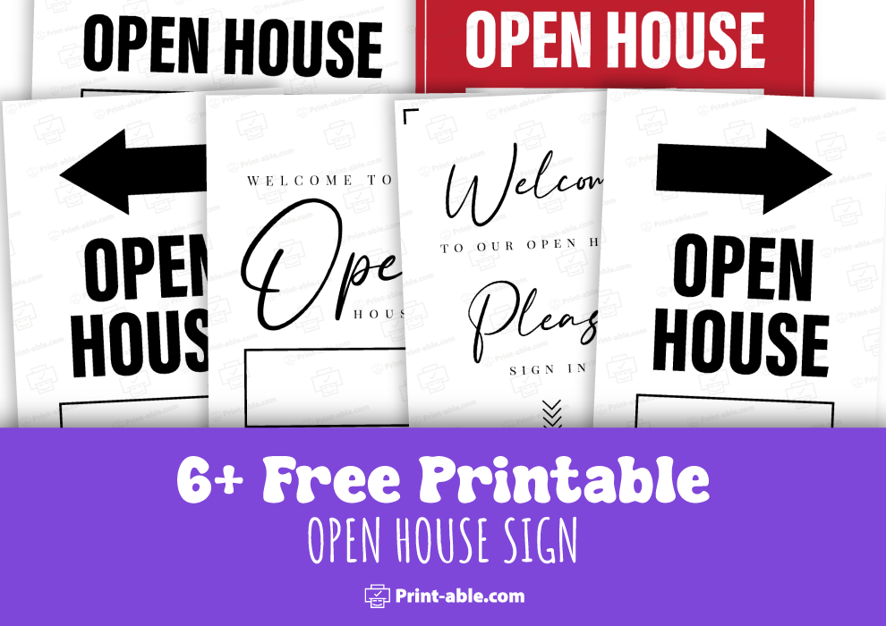 open house sign printable free download