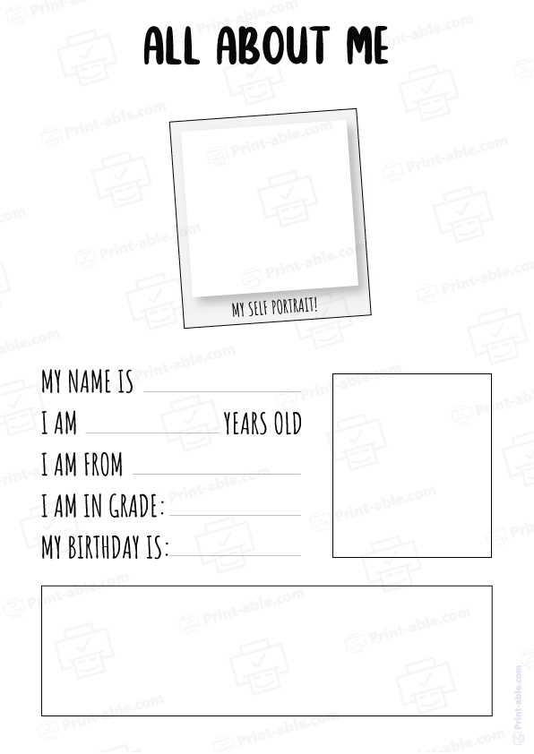 All About Me Worksheet Printable 4906