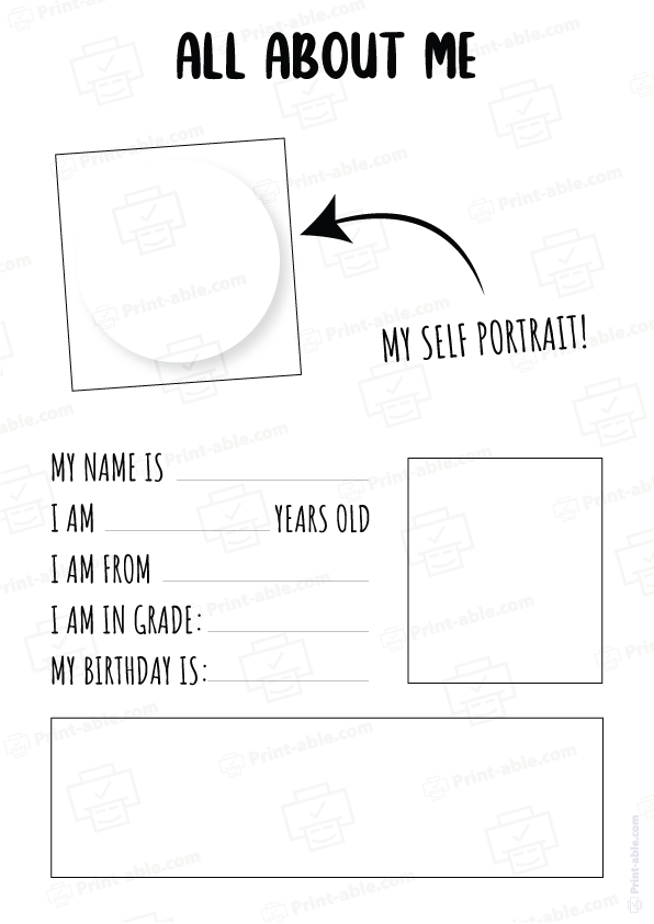 All About Me Worksheet Printable 4907