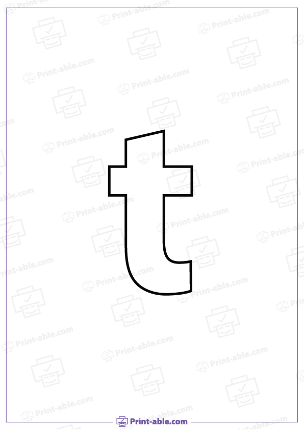 Blank Lowercase Letter T Printable 2102