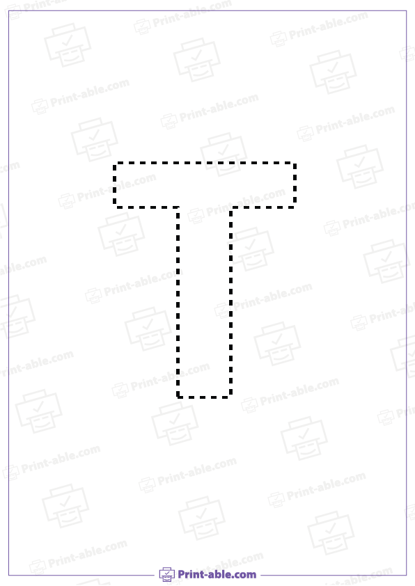 Letter T Uppercase Tracing Worksheet 2103