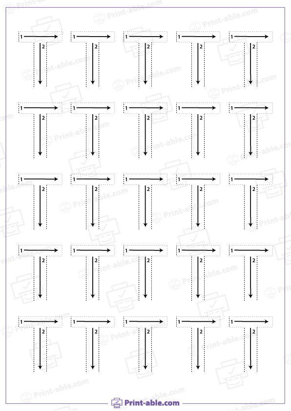 Letter T Uppercase Tracing Worksheet 2105