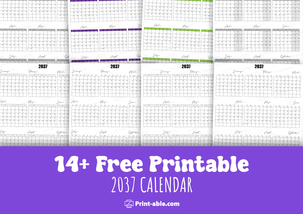 2037 Calendar free download