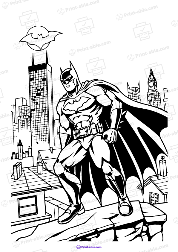 Batman Coloring Page Free Download