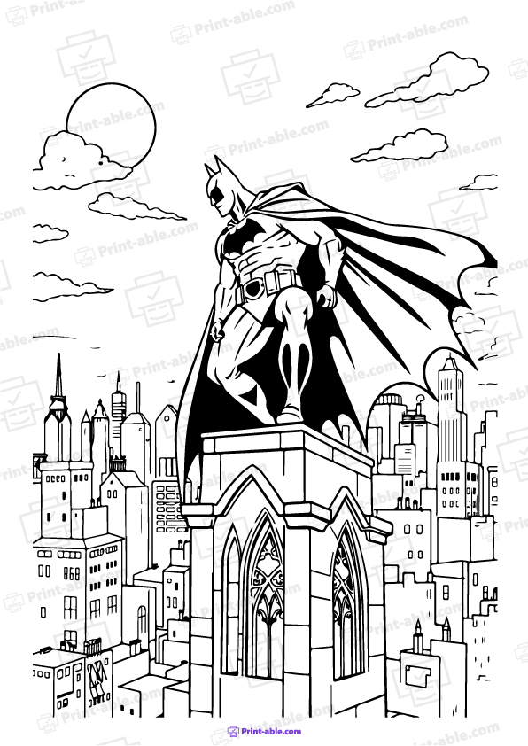 Batman Coloring Page Free Download