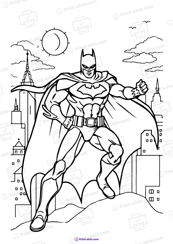 Batman Coloring Page Free Download