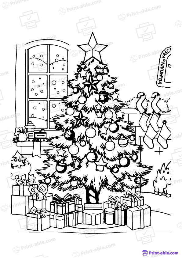 Christmas Tree Coloring Page Free Download