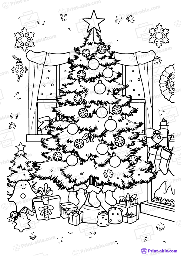 Christmas Tree Coloring Page Free Download