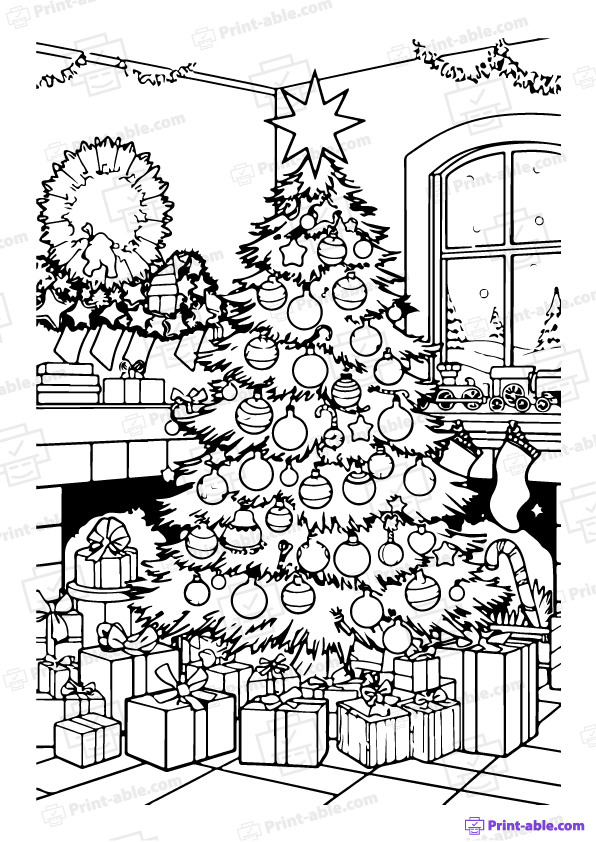 Christmas Tree Coloring Page Free Download