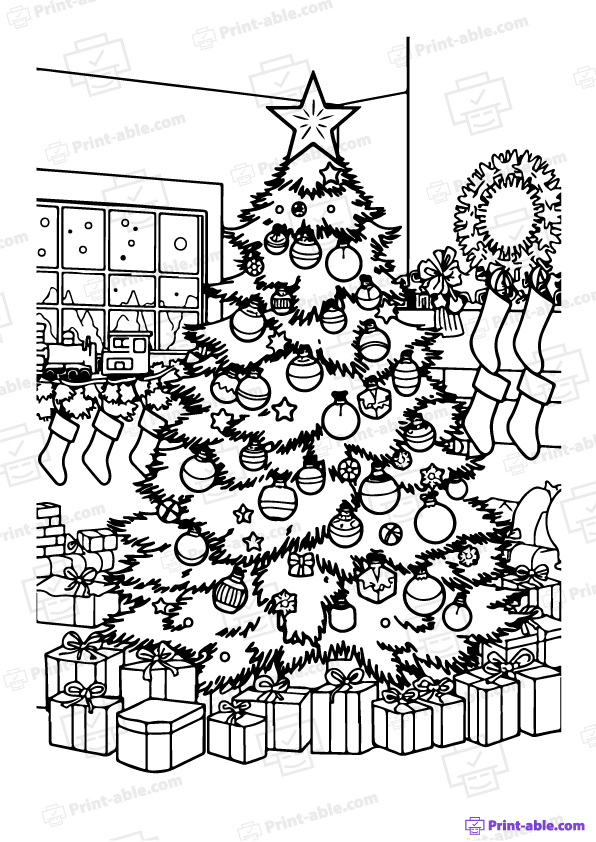 Christmas Tree Coloring Page Free Download