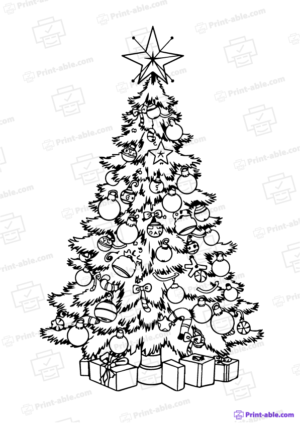 Christmas Tree Coloring Page Free Download