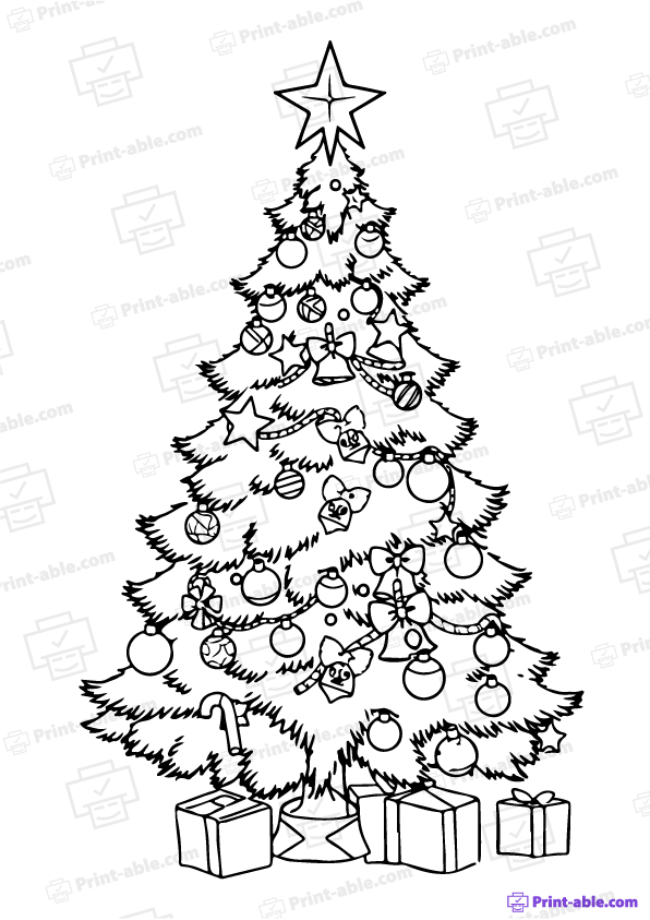 Christmas Tree Coloring Page Free Download