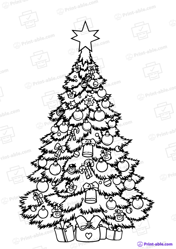 Christmas Tree Coloring Page Free Download