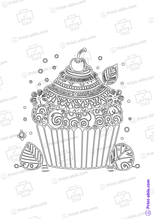 Cupcake Coloring Page Free Download