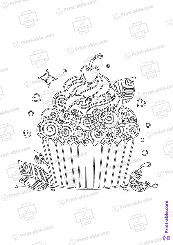 Cupcake Coloring Page