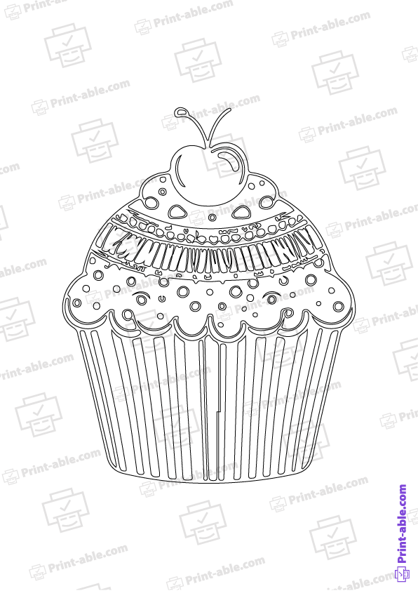 Cupcake Coloring Page Free Download