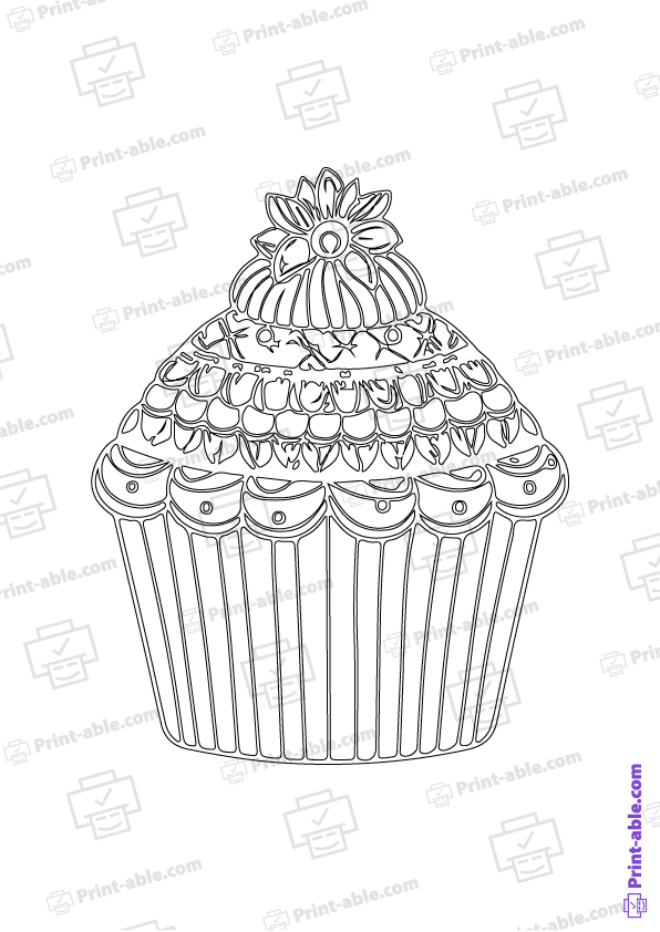 Cupcake Coloring Page Free Download