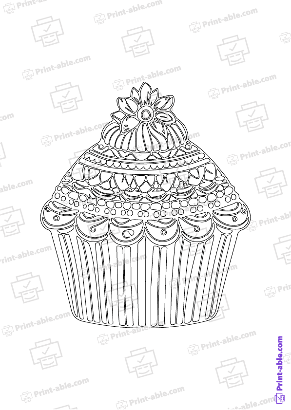 Cupcake Coloring Page Free Download