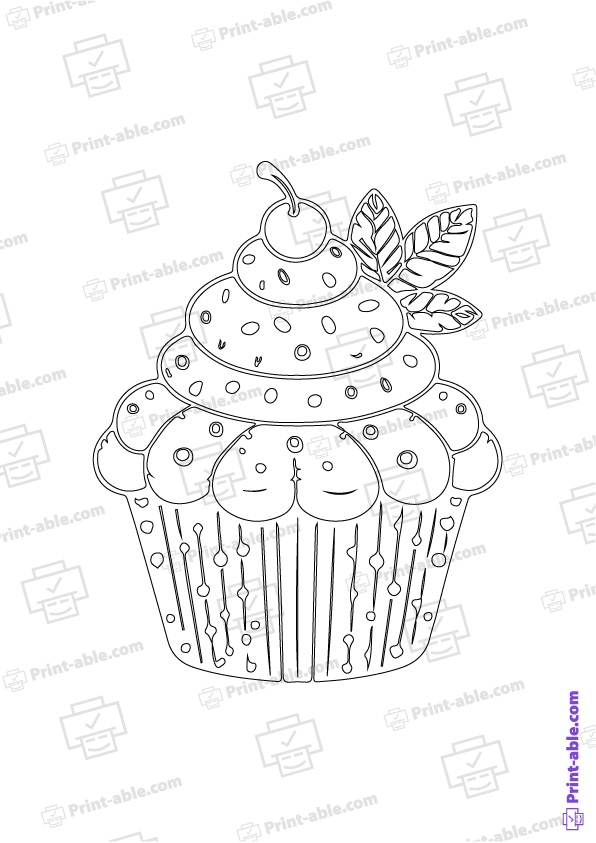 Cupcake Coloring Page