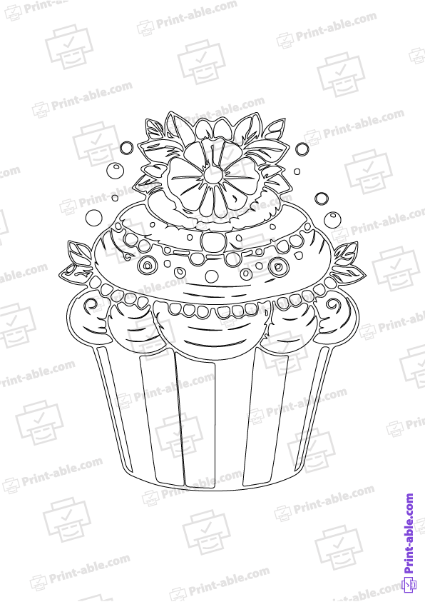 Cupcake Coloring Page