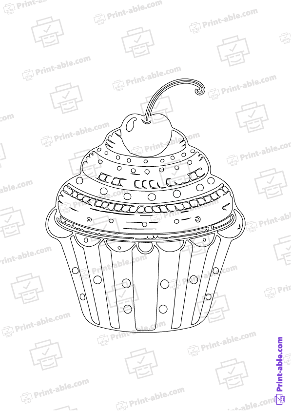 Cupcake Coloring Page