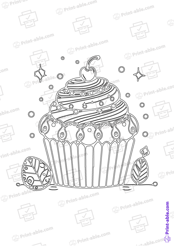 Cupcake Coloring Page Free Download