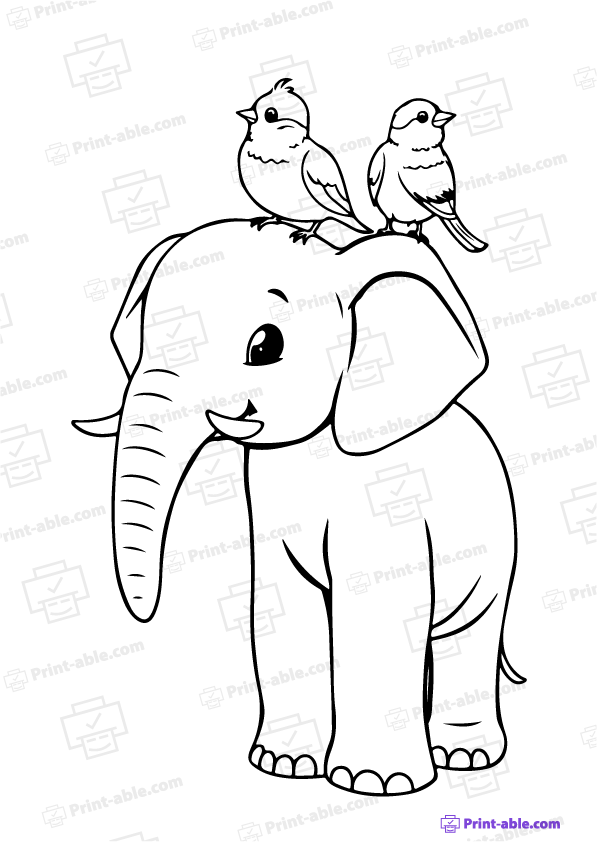 Elephant Coloring Page Free Download