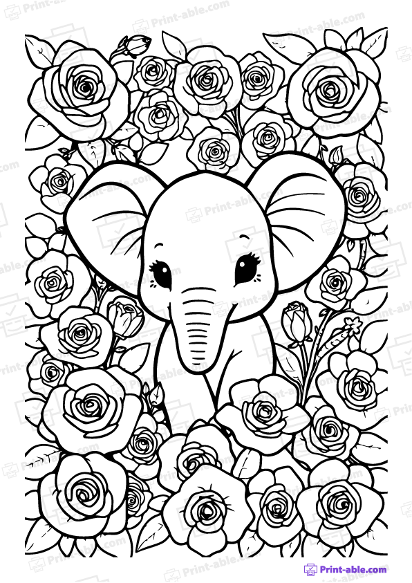 Elephant Coloring Page Free Download