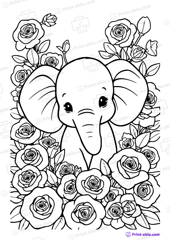 Elephant Coloring Page Free Download