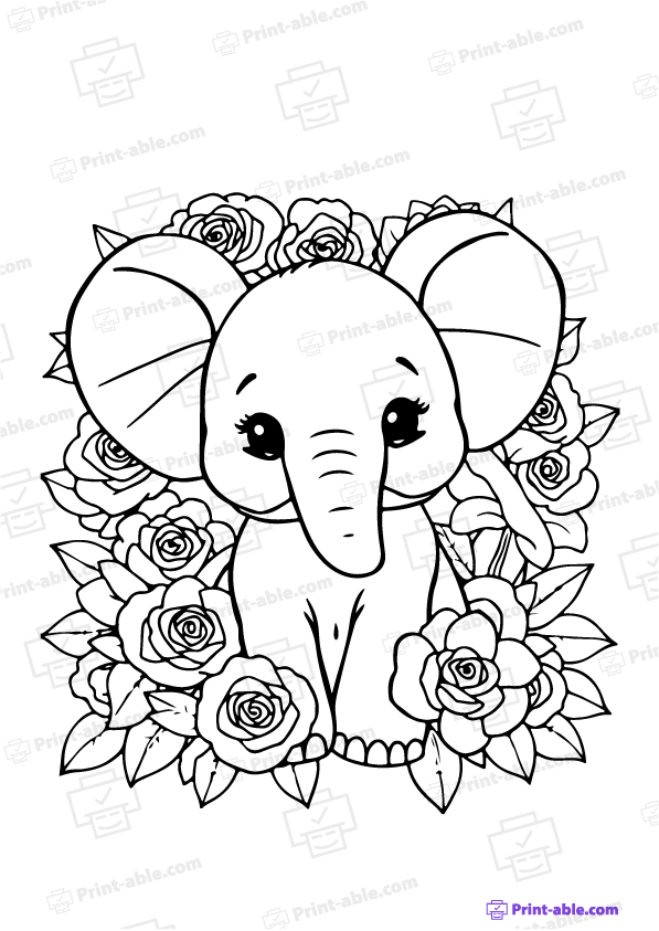 Elephant Coloring Page Free Download