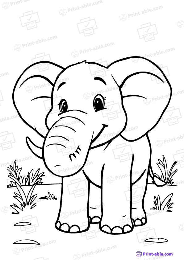 Elephant Coloring Page Free Download