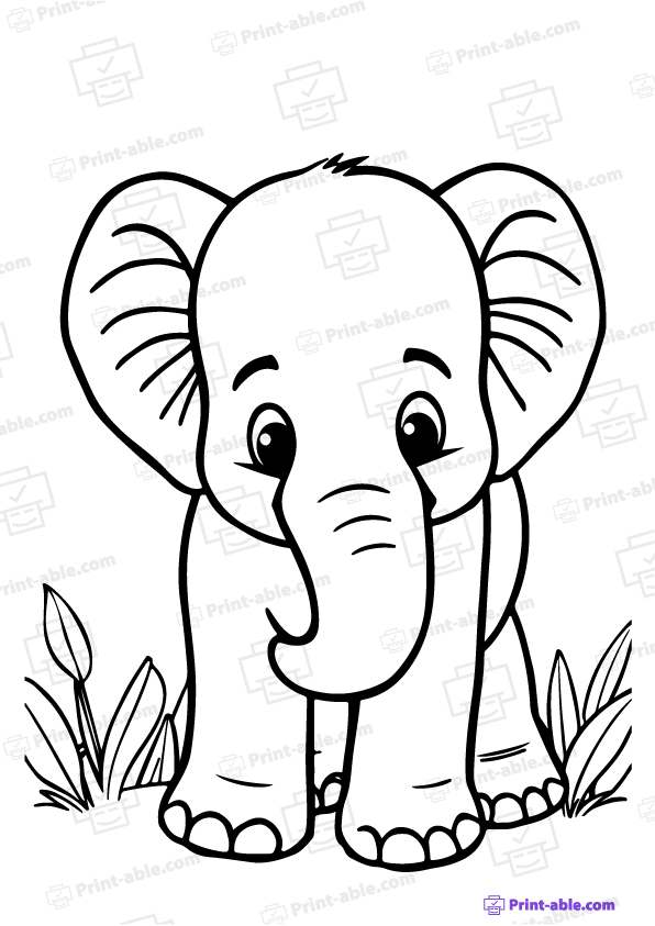 Elephant Coloring Page Free Download