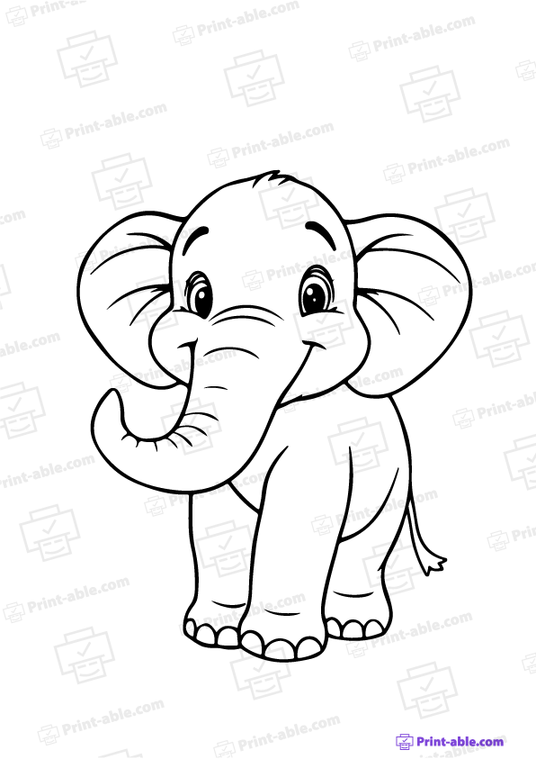 Elephant Coloring Page Free Download