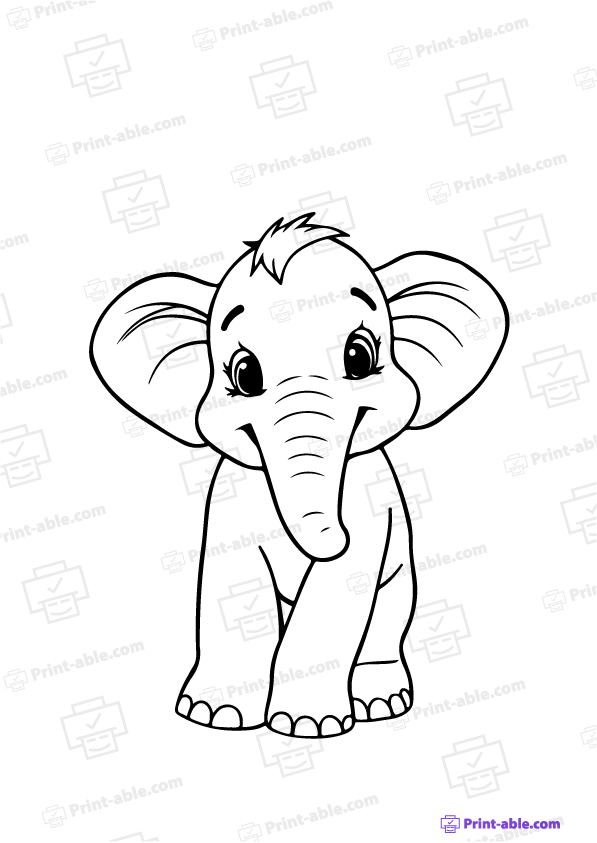 Elephant Coloring Page Free Download