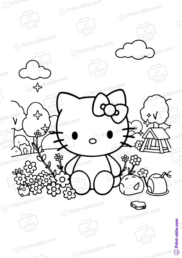 Hello Kitty Coloring Page