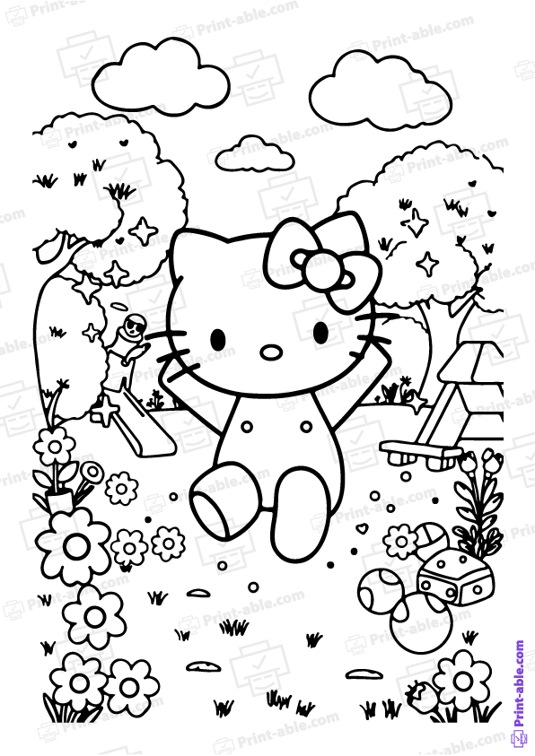 Hello Kitty Coloring Page