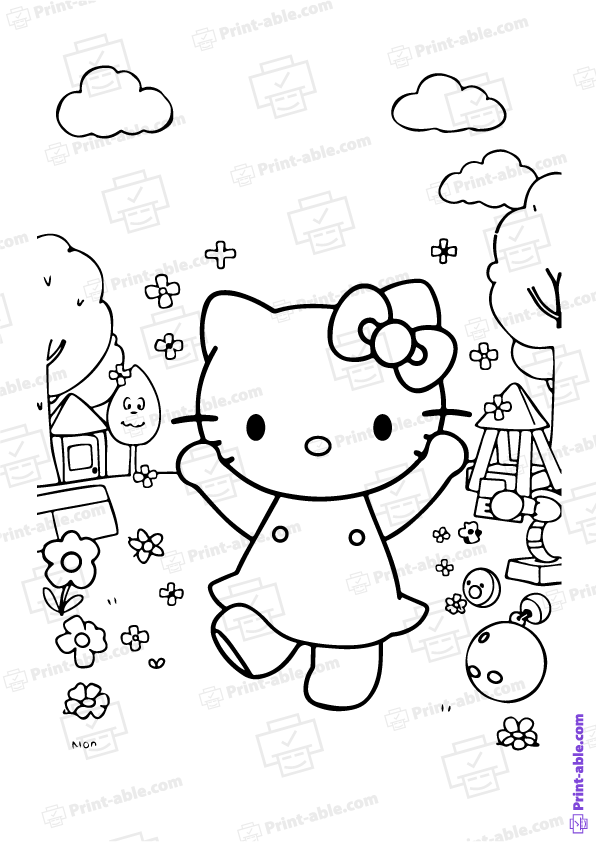 Hello Kitty Coloring Page