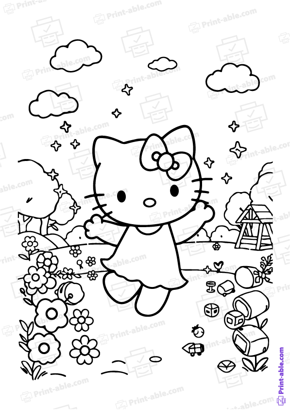 Hello Kitty Coloring Page