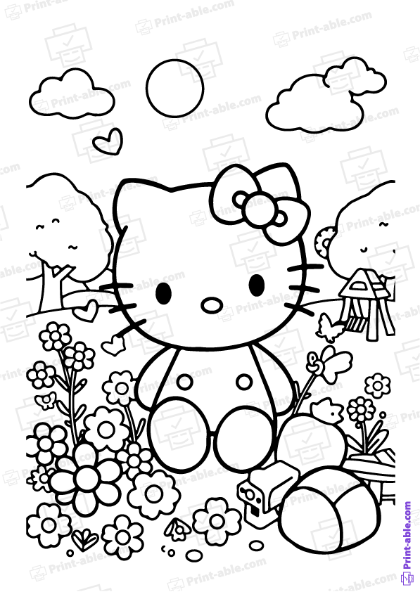 Hello Kitty Coloring Page