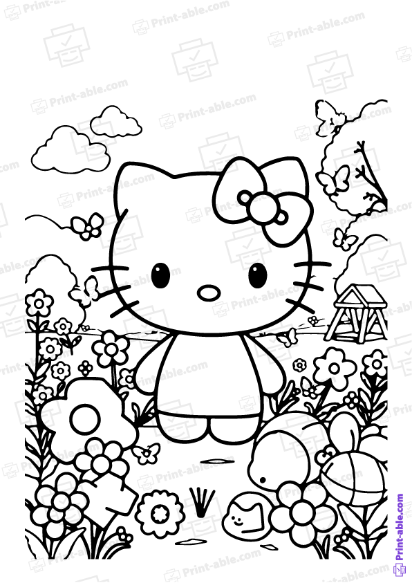 Hello Kitty Coloring Page