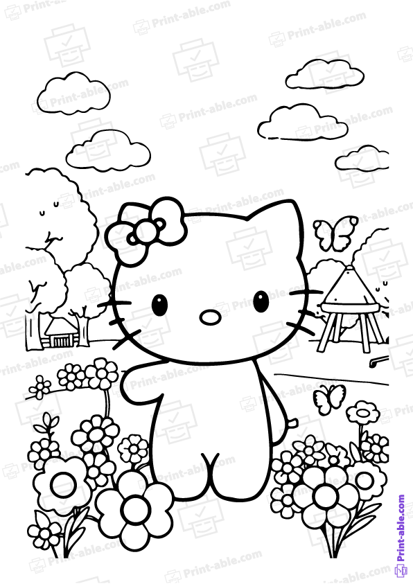 Hello Kitty Coloring Page