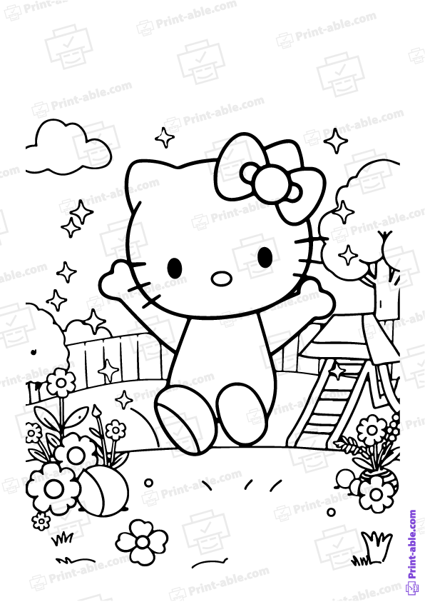 Hello Kitty Coloring Page