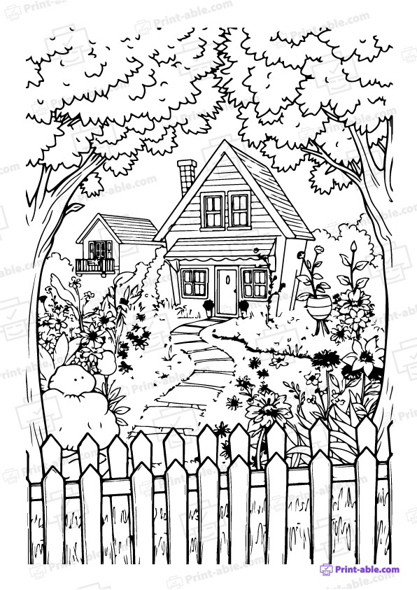  best house coloring page free download