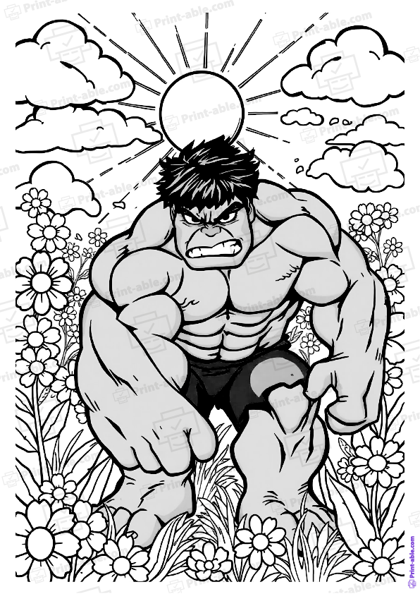 Hulk Coloring Page Free Download